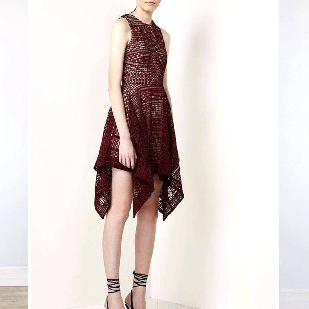 KEEPSAKE the Label lace burgundy dress
